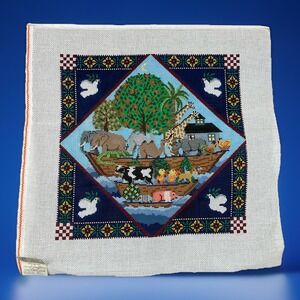 Susan Treglown Hand Painted Needlepoint Canvas - Noah's Ark  13 x 13